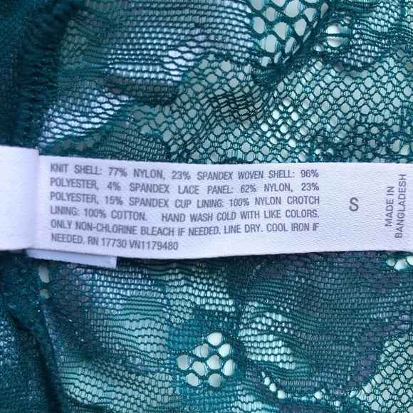 Auden Women's Square Neck Bodysuit Floral Laca Teal Size S - Picture 13 of 16